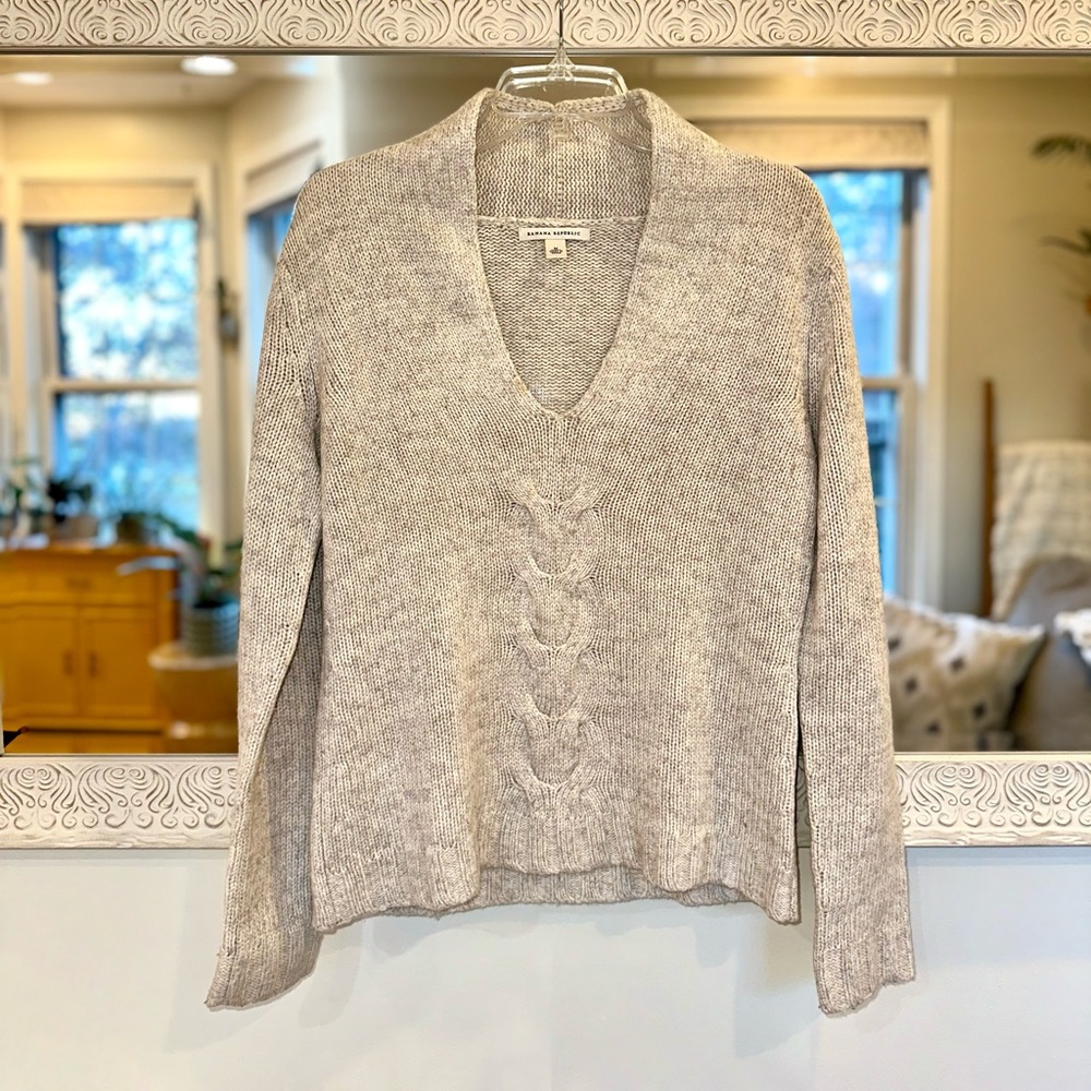 Banana Republic Wool & Cashmere Blend Long Sleeve Knitted Sweater M - Picture 3 of 8